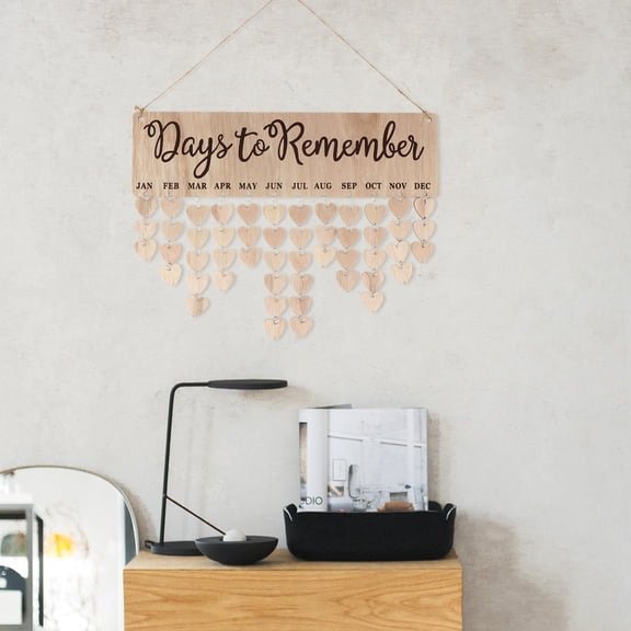 Raindrops Birthday Calendar Wall Pendant Set Beige Plastic Home Decor 12 Month Reusable