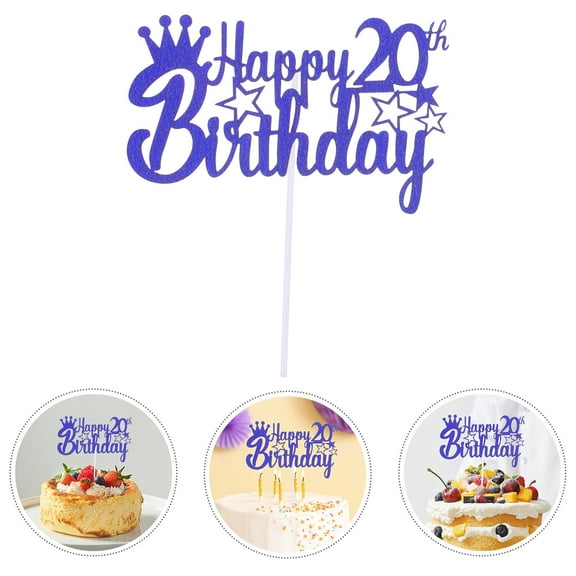 Raindrops Birthday Supplies Decoration Cake Topper Ornament Glitter Cupcake Picks Happy Birthday Cake Signs Glitter Wooden Picks For Boys Birthday Party