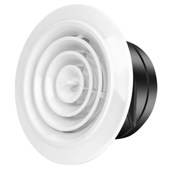 Raindrops Black ABS Adjustable Round Ceiling Vent Cover for Home Exhaust Fan and Soffit