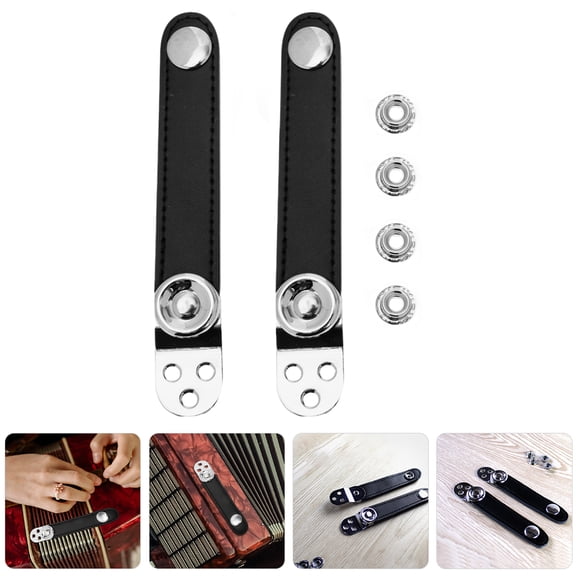 Raindrops Black Accordion Universal Straps with Buckles for Keymod Use Stylish Leather Doublelayer Connection 2pcs