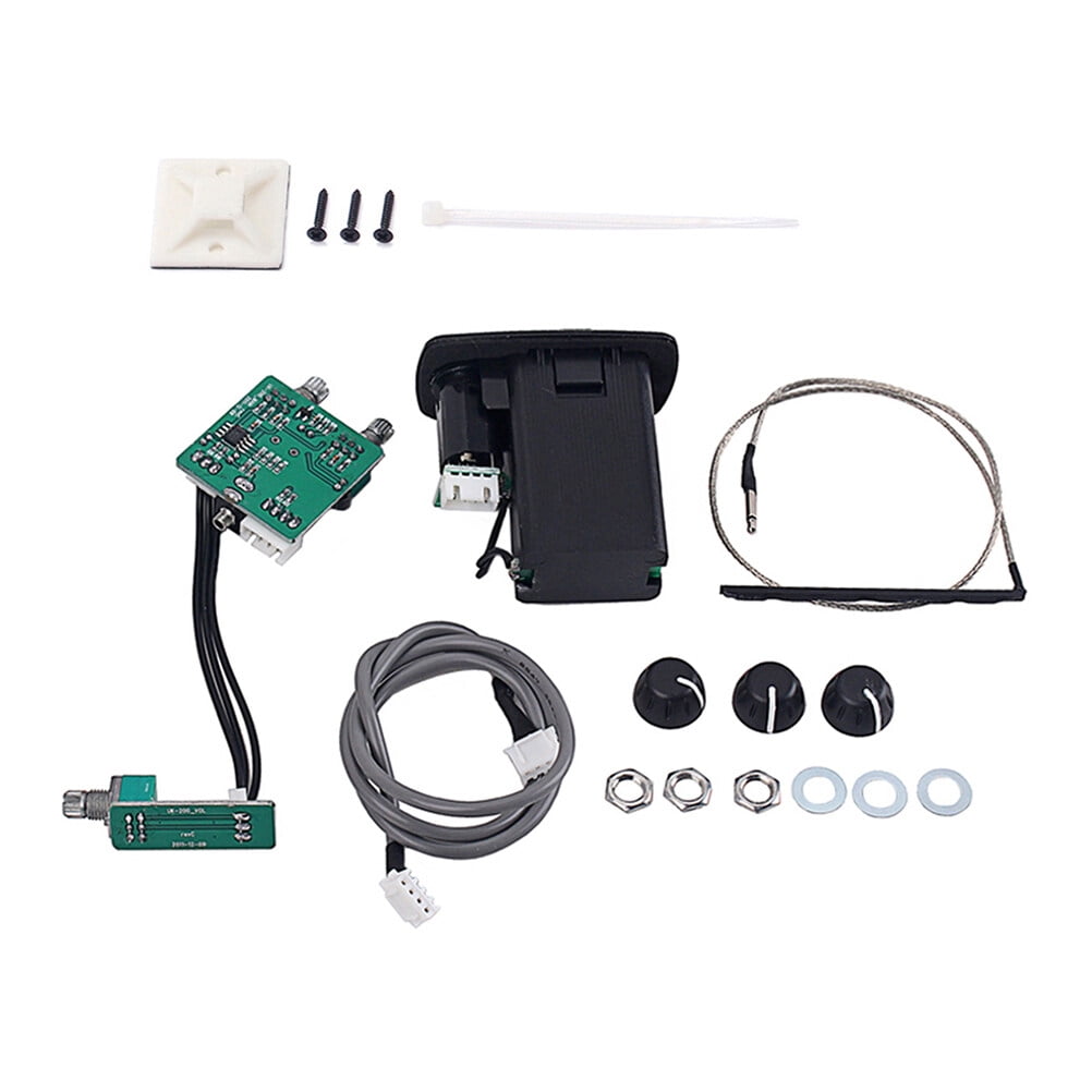 FOMIYES Black Acoustic Guitar Preamp Pickup with Rotary Volume and Tone Controls for Soundhole Amplification