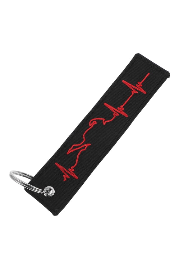 Black Car Keychain with Red Embroidered for Motorcycle and Car Enthusiasts