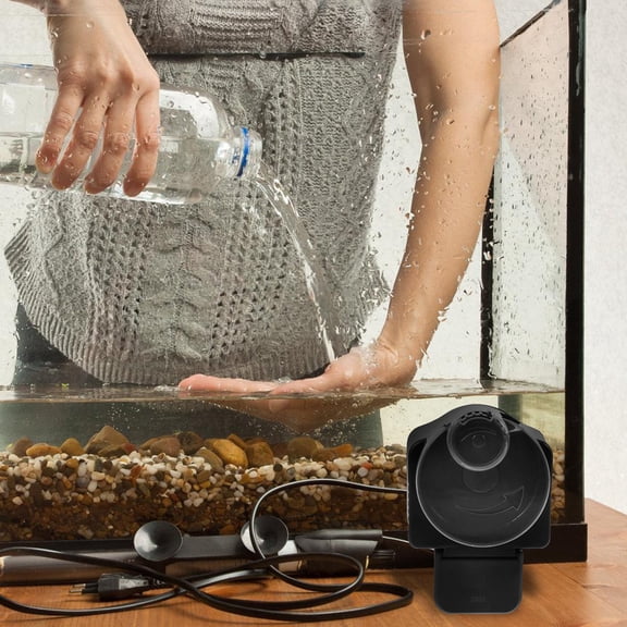 Raindrops Fish Automatic Feeder Black Compact Durable Fish Food Dispenser