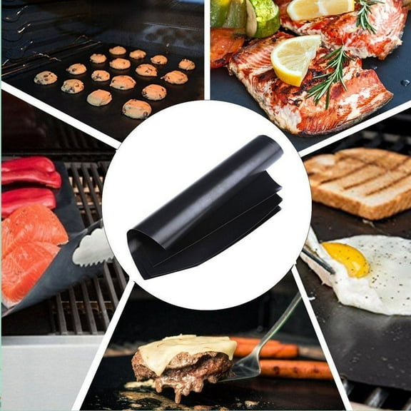 Raindrops Bbq Grill Sheet in Black for Vegetables, Bacon, Fish, and More 3Pcs