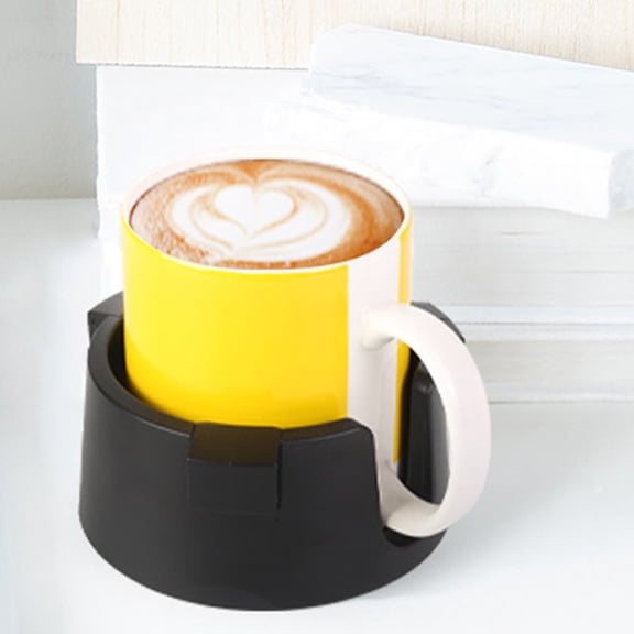 Raindrops Black Cup Holder for Home Use with Antioverflow Design and Adjustable Interior Plastic 1pc