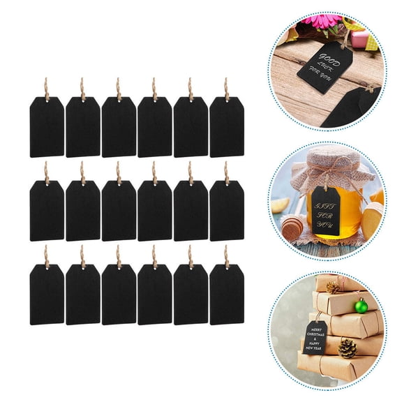 Raindrops Black Decorative Chalkboard Labels with Hanging Holes for Gifts and Bottles 32 Pieces