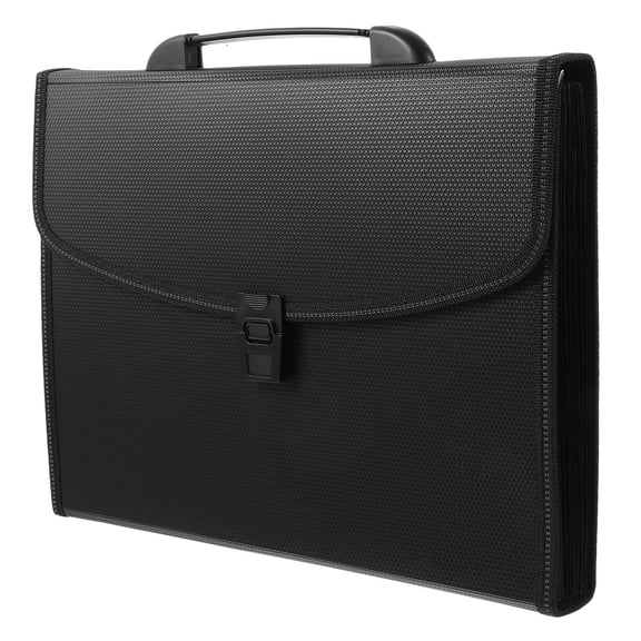 FOMIYES Black Portable Accordion File Folder for Office and School, Expandable Document Organizer for Efficient File Storage