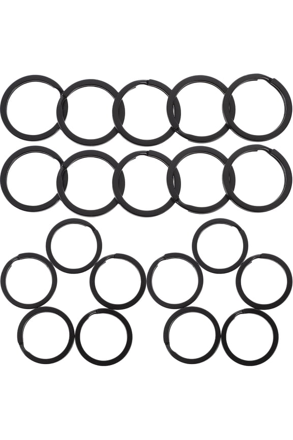 Black Metal Key Rings Strong and Secure Split Keychain Rings Easy to Organize Keys 50 Pieces
