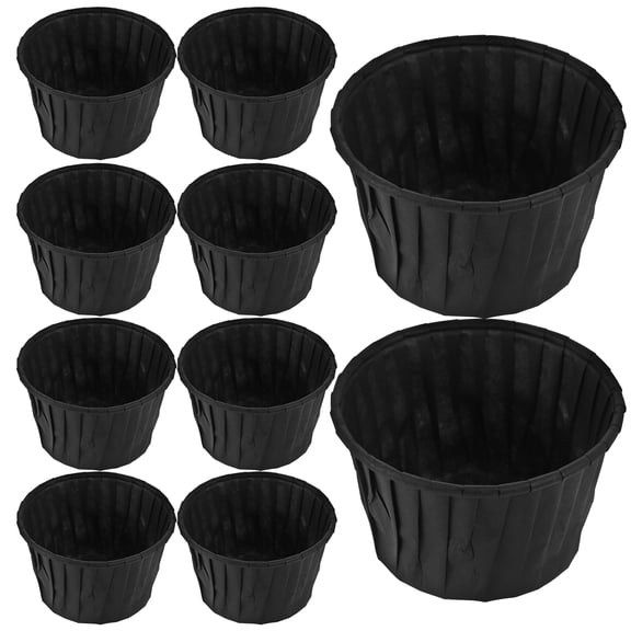 Raindrops Black Paper Cake Cups OilProof NonStick for Baking Supplies Perfect for Dessert Use and Parties 60PCS