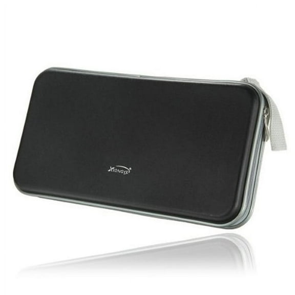 Raindrops Black Plastic CD Storage Case for 80 Discs with Zipper Closure and Portable Design, 28x15x5cm