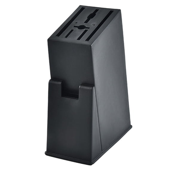 Raindrops Black Plastic Knife Block Set for Kitchen Storage Organizer with Universal Fit and Sleek Design 7.5 x 4.2 x 3.1 Inches