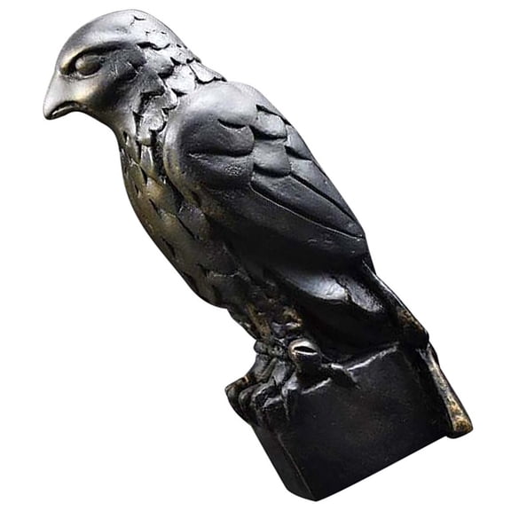 Raindrops Black Resin Eagle Statue with Rustic Colors for Indoor or Outdoor Decor 7.5 Inches