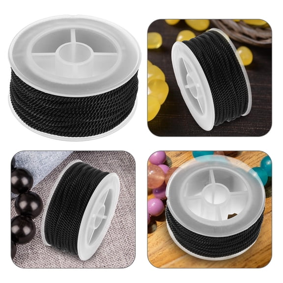 Raindrops Black Smooth Beading Cord for Handicraft Accessories and Jewelry Supplies
