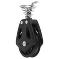 thumbnail image 1 of Raindrops Black Stainless Steel Nylon Single Swivel Pulley for Marine Applications Easy Installation 1 Piece, 1 of 8