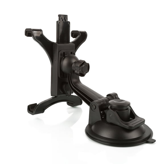 Raindrops Black Tablet Holder for Car with Strong Suction ABS Material Easy to Install and Rotate 360 Degrees Fits 7 to 9 Inch Tablets