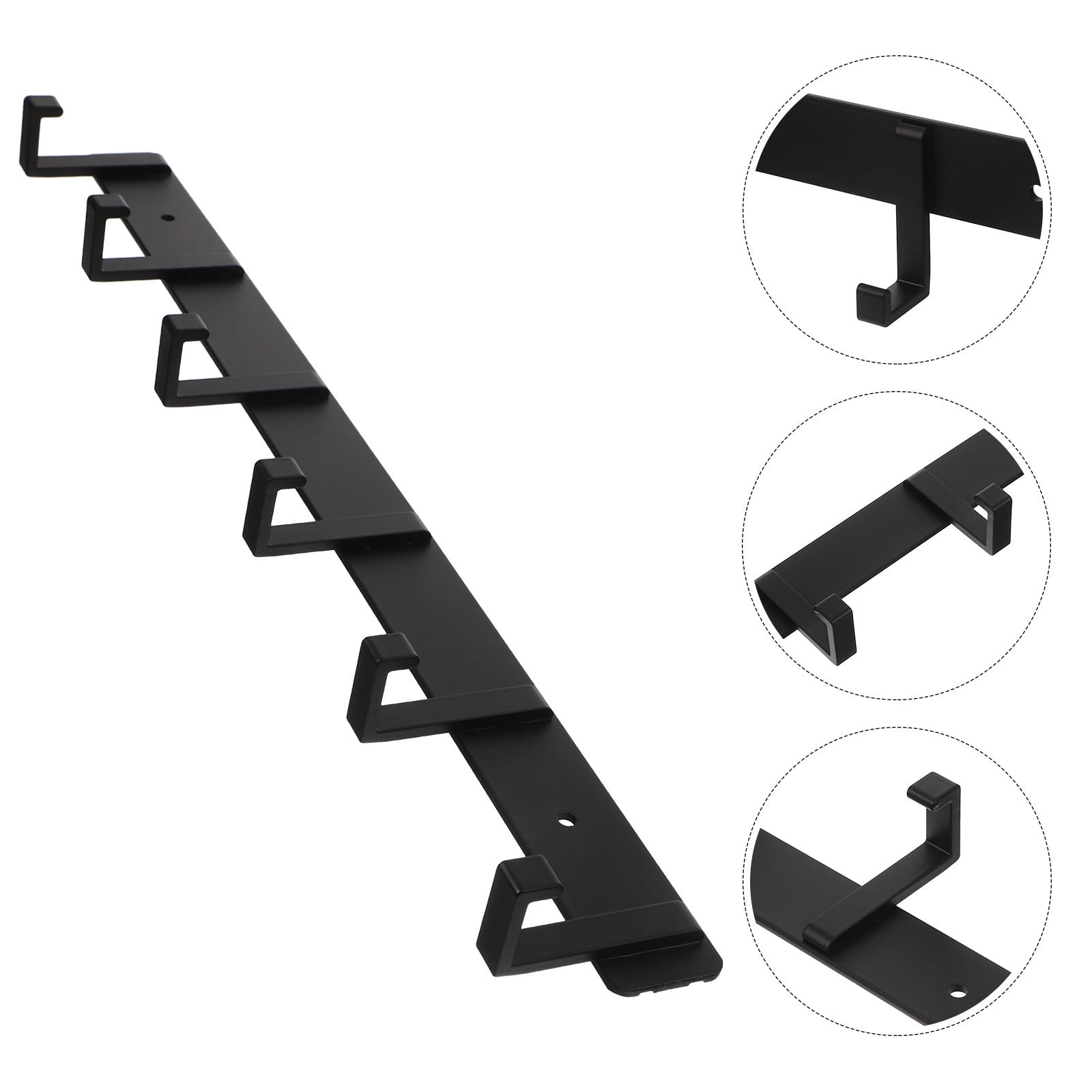 Raindrops Black Wall Storage Hook Rack for Outdoor Use with 6 Hooks and ...
