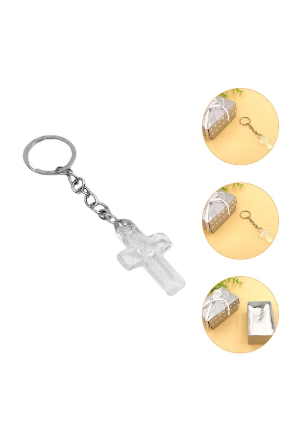 Natural Crystal Keychain Transparent Crystal Key Organizer 1Pcs