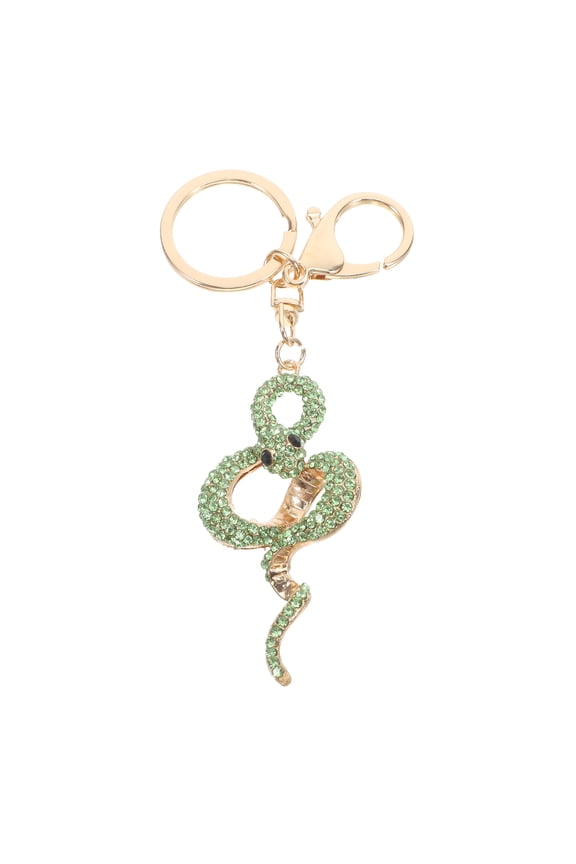 Crystal Rhinestone Snake Keychain Metal Pendant for Bag Purse Charm