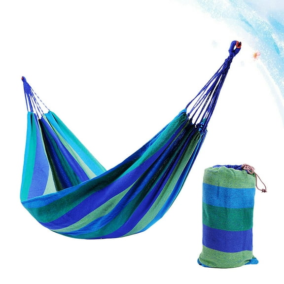 SHINYPASING Camping Hammock for Camping Backpacking Hiking Canvas Rainbow Striped 1 Set