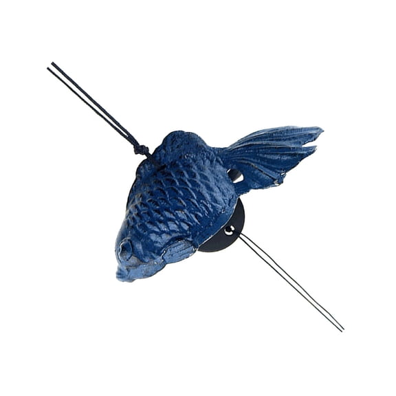 Raindrops Blue Iron Fish Hanging Ornament for Home Decoration Adorable Design 7 Inch