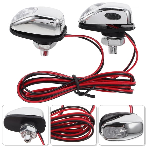 CRILSTYLEO Windshield Wiper Spray Nozzle LED Washer Nozzle Plastic Car Parts Universal Design 2 Pcs