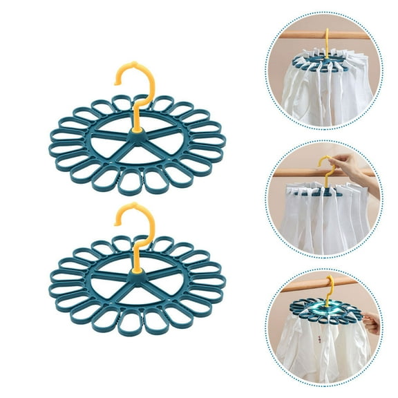 Raindrops Blue Sock Drying Rack Multiple Hanger for Home Antislip PP Design 2pcs