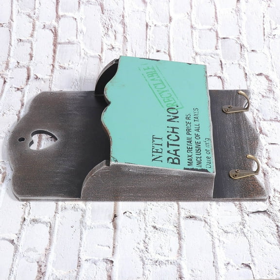 Raindrops Blue Wall Storage Shelf with Vintage Design for Home Decoration and Small Items Organization 10.5 x 4.7 x 8.3 inches