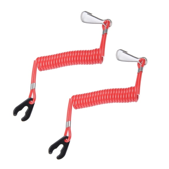 Raindrops Emergency Safety Rope for Boat Motors with Plastic Clip, Watermelon Red, Marine Insurance