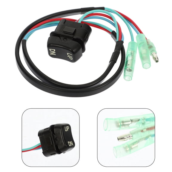 Raindrops Boat Trim Tilt Switch Assembly for Outboard Motor Replacement Made of Durable Plastic Black Color