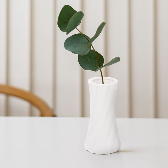 Raindrops Ceramic Vase Decor White Minimalist Style Home 1Set 2.4x2.4x4.7in