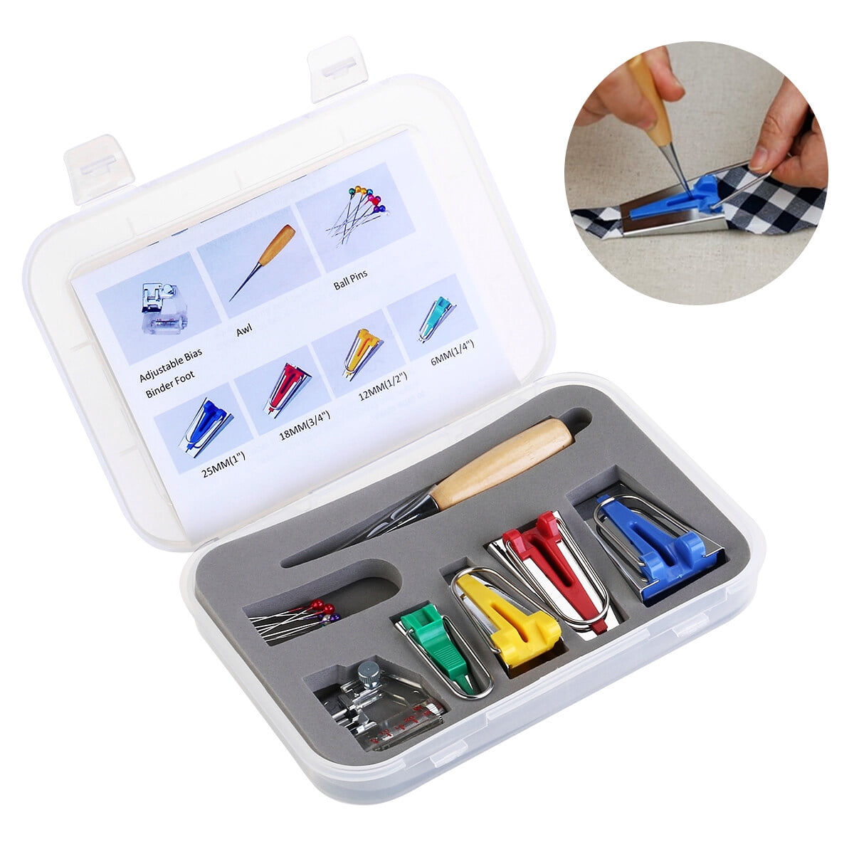 Pin Packet Awl Pin Raindrops Box of Binding Foot Bias Tape Maker Awl Pin Set Quilting ...