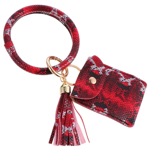 FOMIYES 1Pc Red Alligator Print Coin Bag with Bracelet Pendant for Travel