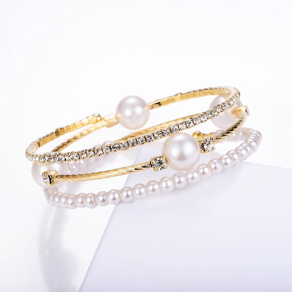 Raindrops Rhinestone Bracelet for Women, Elegant Round Alloy Jewelry, Stylish and Sophisticated Design, 1 Set Accessory