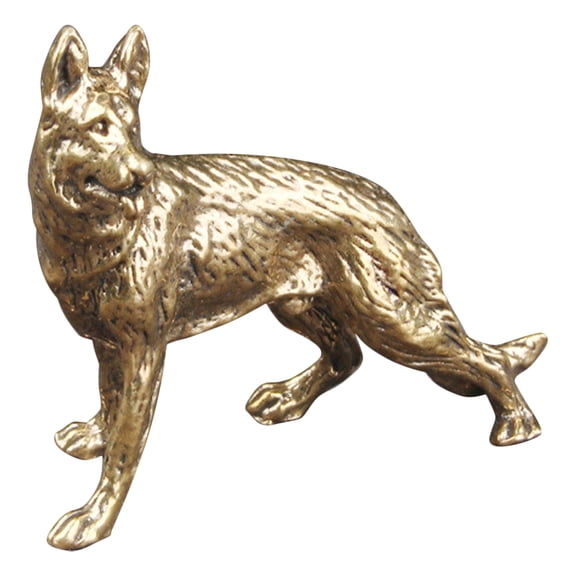 Raindrops Vintage Golden Brass Dog Figurine Small Animal Sculpture for Jewelry and Home Decoration