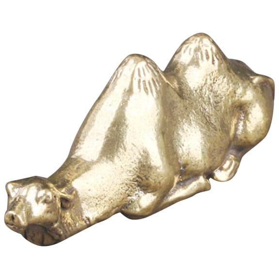 Raindrops Brass Crafts Decor Camel Figurine Cardigan for Women Statue Small Golden