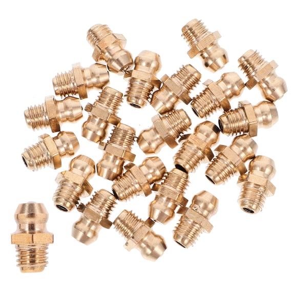 Raindrops Brass Grease Fitting Set 25Pcs Golden Color for Mechanical Equipment Automotive Use