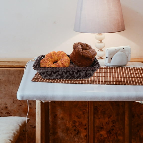 Raindrops Bread Basket for Countertop Woven Basket Black 1Pcs