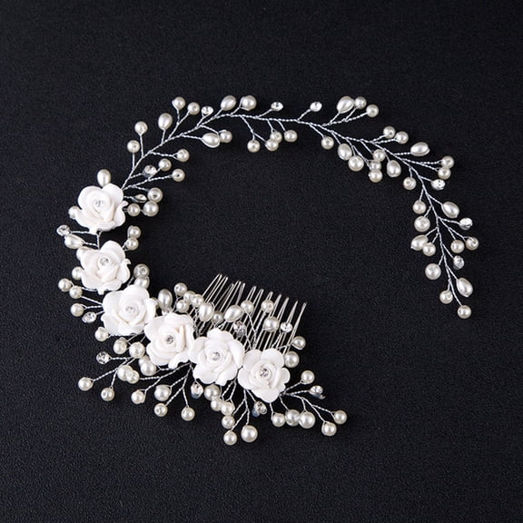 Raindrops  Bridal Headdress Accessories White Hair Comb Hairpins Accessary Bride Child