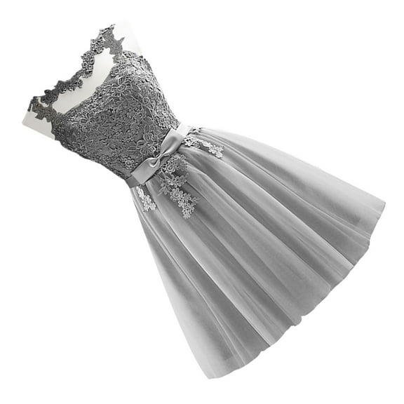 Raindrops Lace Junior Bridesmaid Dress in Dark Grey for Weddings, Parties, and Special Occasions
