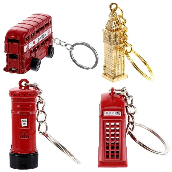 Raindrops Zinc Alloy Keychain Set, 4pcs Assorted Colors, Multipurpose Decorative Accessories