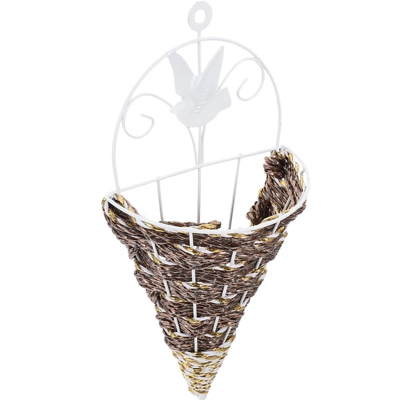 Raindrops Brown Cloth Wall Planter with Removable Inner Pot for Balcony Decor Sturdy and Durable 6.5 Inches