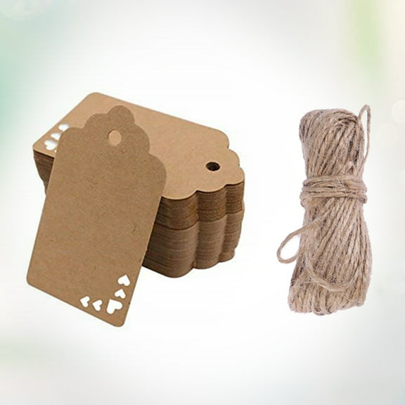 Raindrops Brown Kraft Paper Tags with Hole for Hanging Decoration and Craft Projects 50 Pieces
