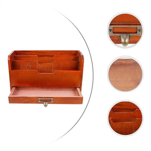 DEMACRIO Compartment Storage Box Brown 1Pcs 11.6x6.7x4.3in