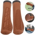 thumbnail image 1 of Raindrops Bike Handle Bars Grip Vibration Reduction Rubber Brown 1 Pair 5.1x2in, 1 of 8
