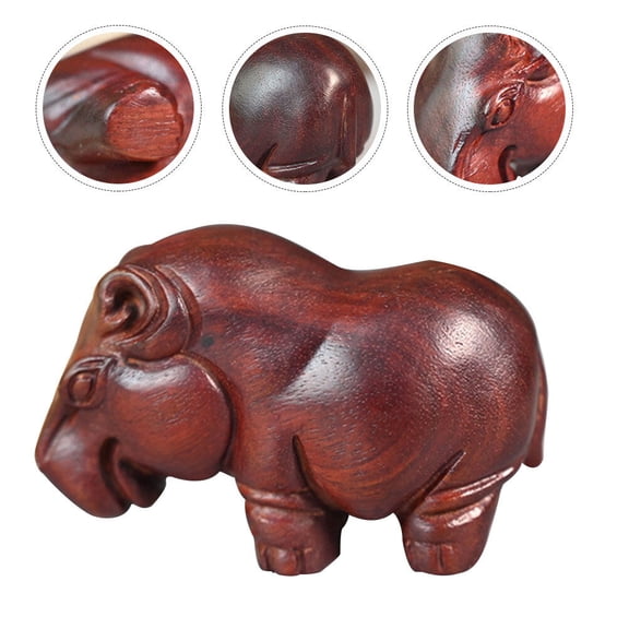 USHOBE Hippo Statue Decor Synthetic Material Indoor Decoration 1Set