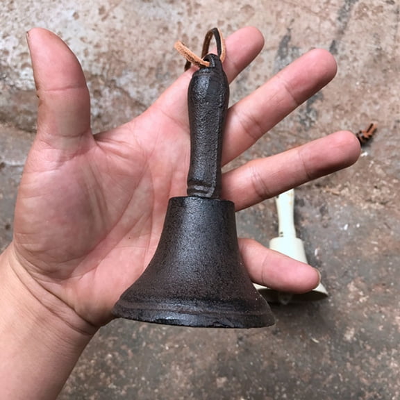 Raindrops Hand Bell Iron Brown for Adults Home Decoration and Call Bell Use 1 Piece Design