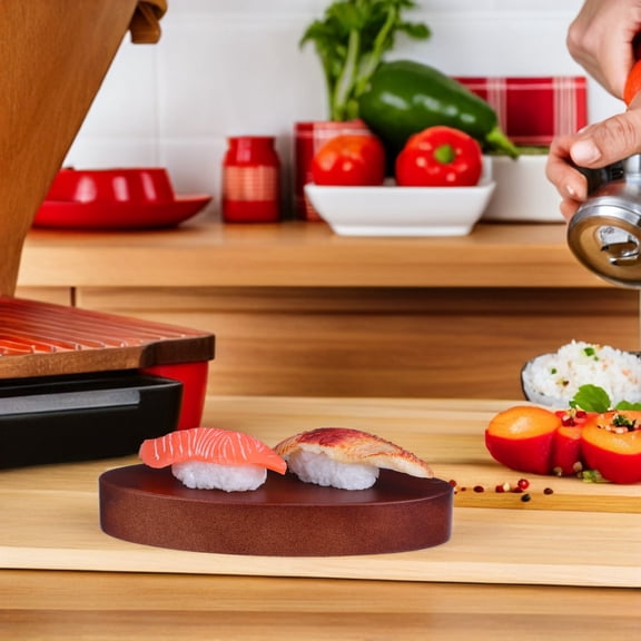 Raindrops Walnut Wood Platter Brown Decorative Food Board for Home Entertaining