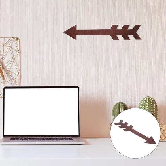 Raindrops Brown Wooden Arrow Wall Decor for Living Room Study Stable Versatile Rustic Style 6.5 Inches