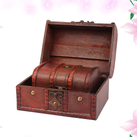 Raindrops Brown Wooden Boxes with HandCarved Floral Motifs for Home Use Two Different Sizes Practical Jewelry Storage