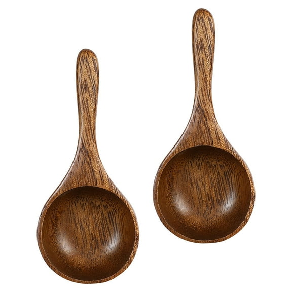 Raindrops Brown Wooden Measuring Spoon Set 2pcs Japanese Design for Home Use Versatile Accurate Measurement
